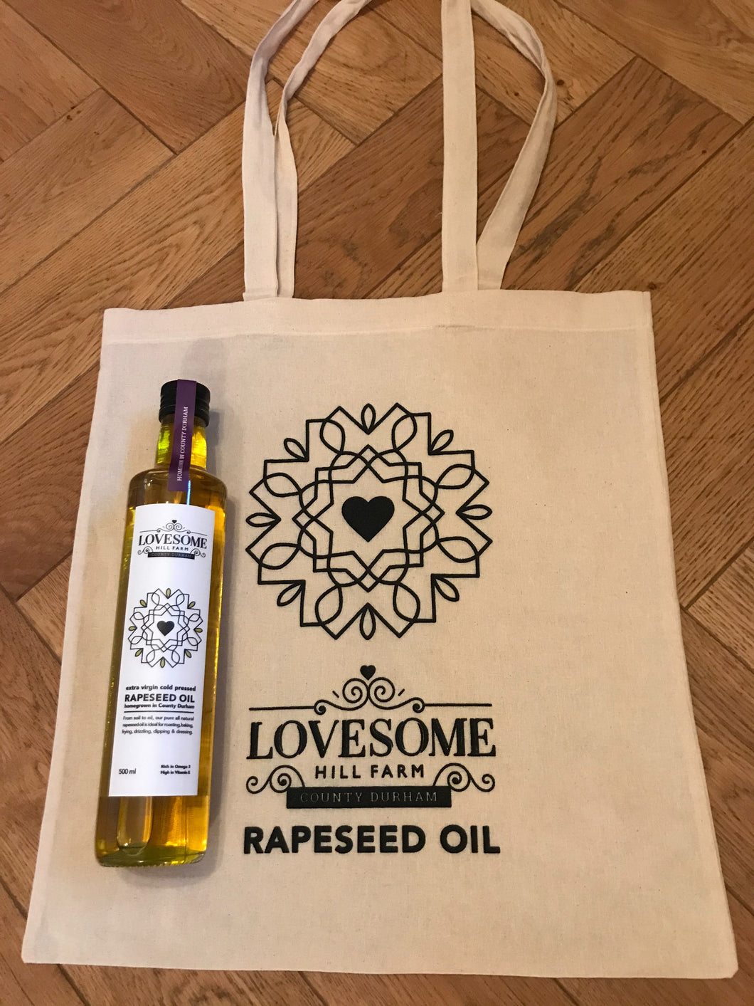 Cold Pressed Extra Virgin Rapeseed Oil - 500ml with Cotton Bag Lovesome Oil